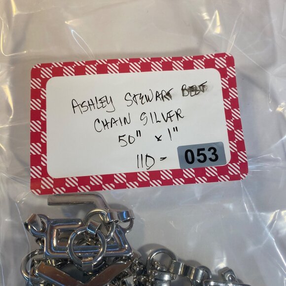 Ashley Stewart Silver-Tone Chain Belt With Geometric Detailing & Lobster Clasp C - Picture 6 of 6